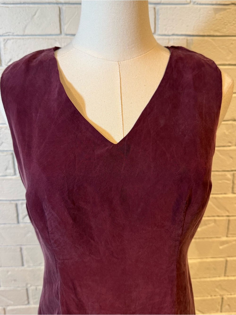 Vintage 90s Rabbit Rabbit Rabbit Maroon Mini Dress Womens 8 - Picture 2 of 10
